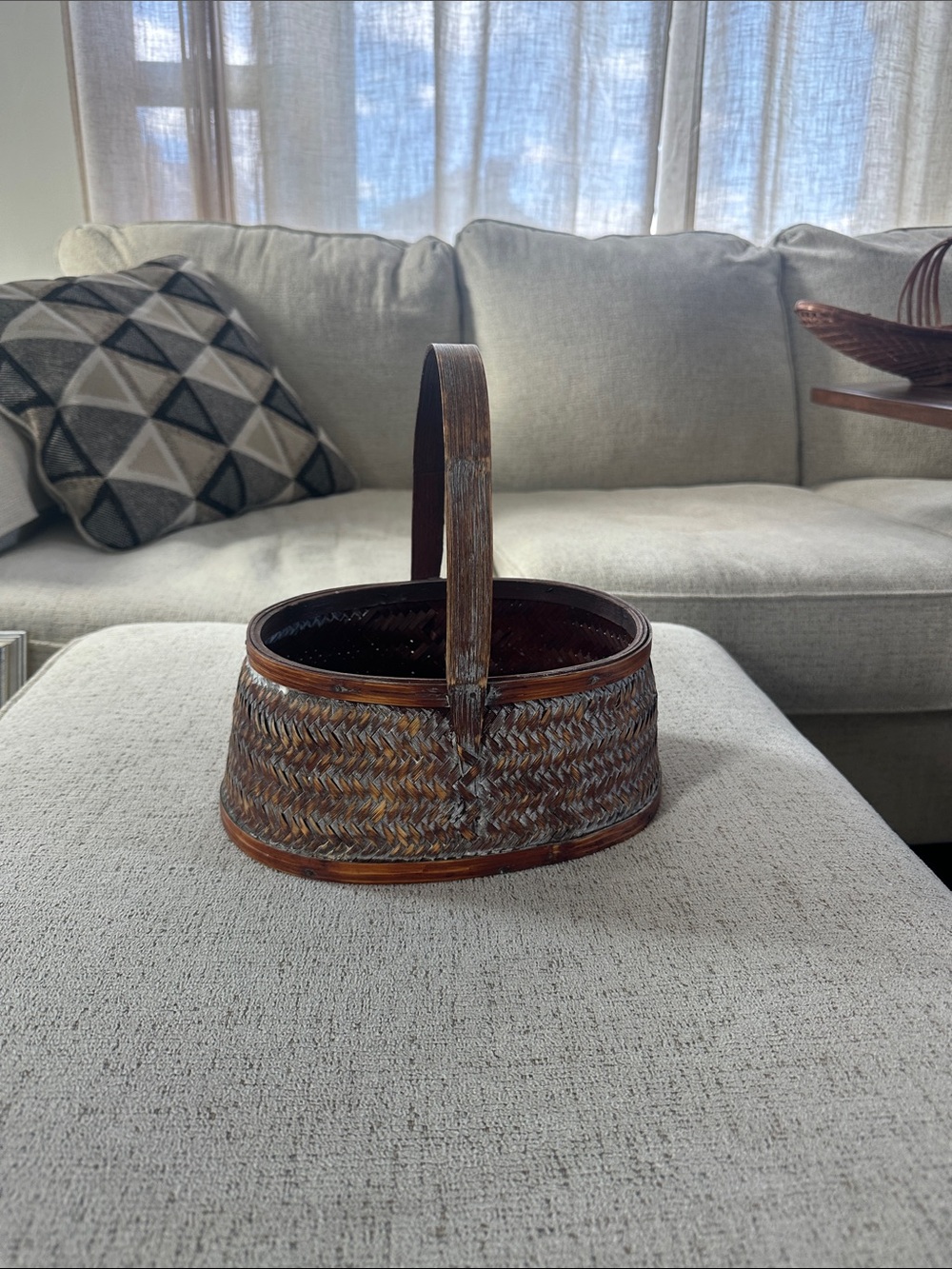 Vintage Chinese Woven Bamboo Wedding Basket